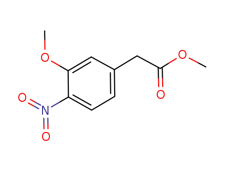 Molecular Structure of 162663-13-0 (Benzeneacetic acid, 3-Methoxy-4-nitro-, Methyl ester)