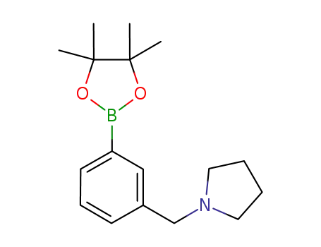 Molecular Structure of 884507-45-3 (1-[3-(4,4,5,5-Tetramethyl-1,3,2-dioxaborolan-2-yl)benzyl]pyrrolidine)
