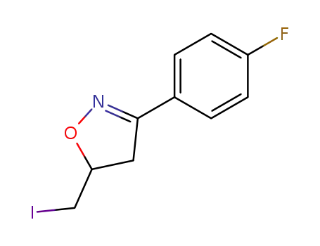 Molecular Structure of 867203-96-1 (Isoxazole, 3-(4-fluorophenyl)-4,5-dihydro-5-(iodomethyl)-)
