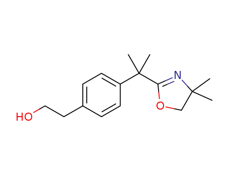 Molecular Structure of 361382-26-5 (4-[1-(4,5-DIHYDRO-4,4-DIMETHYL-2-OXAZOLYL)-1-METHYLETHYL]-BENZENEETHANOL)