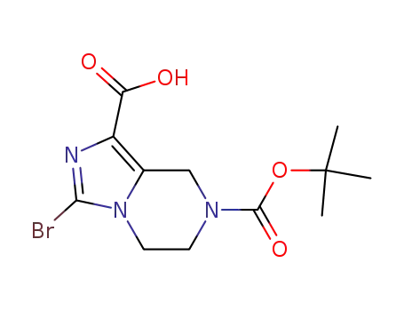 Molecular Structure of 1094091-46-9 (Imidazo[1,5-a]pyrazine-1,7(8H)-dicarboxylic acid, 3-bromo-5,6-dihydro-, 7-(1,1-dimethylethyl) ester)
