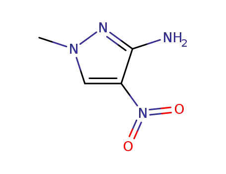Molecular Structure of 20055-00-9 (1H-Pyrazol-3-amine, 1-methyl-4-nitro-)