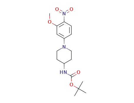 Molecular Structure of 1356962-89-4 ([1-(3-Methoxy-4-nitro-phenyl)-piperidin-4-yl]-carbaMic acid tert-butyl ester)