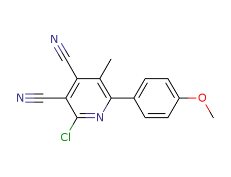 Molecular Structure of 1060799-27-0 (2-chloro-6-(4-methoxyphenyl)-5-methylpyridine-3,4-dicarbonitrile)
