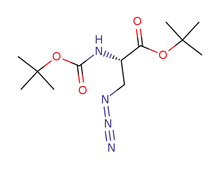 Molecular Structure of 108492-14-4 (tert-butyl (S)-3-azido-2-((tert-butoxycarbonyl)amino)propanoate)