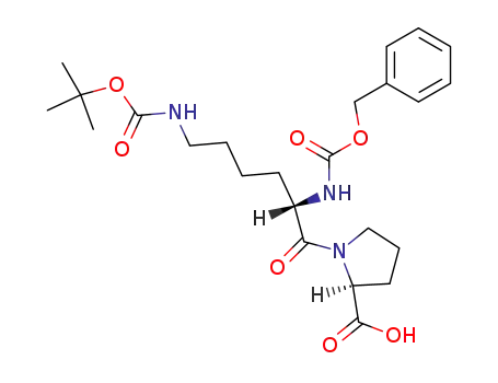Molecular Structure of 4583-23-7 (Z-L-Lys(BOC)-L-Pro-OH)