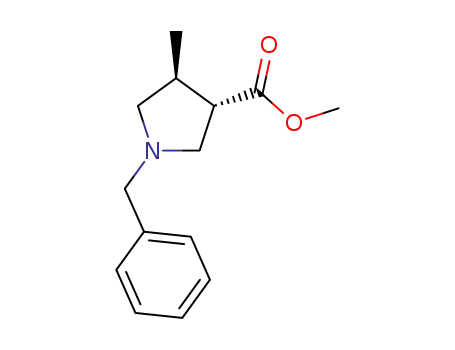 Molecular Structure of 181114-98-7 (1-BENZYL-4-METHYL-PYRROLIDINE-3-CARBOXYLIC ACID METHYL ESTER)