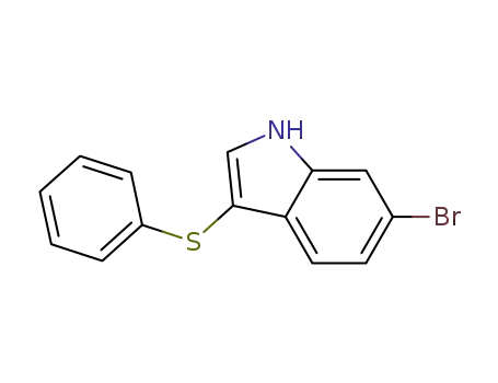 Molecular Structure of 945000-95-3 (6-bromo-3-(phenylthio)-1H-indole)