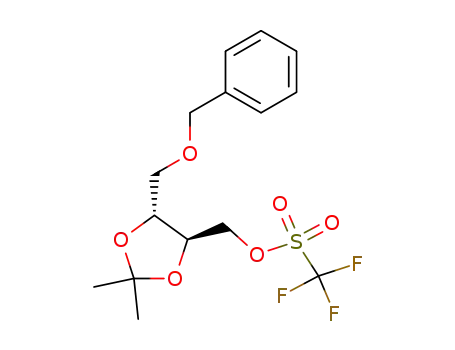Molecular Structure of 133842-56-5 (Trifluoro-methanesulfonic acid (4R,5R)-5-benzyloxymethyl-2,2-dimethyl-[1,3]dioxolan-4-ylmethyl ester)