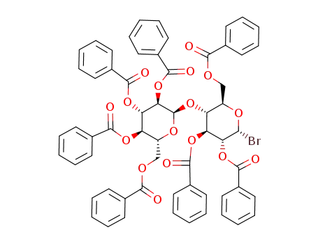 Molecular Structure of 97523-43-8 (2,3,4,6-tetra-O-benzoyl-α-D-glucopyranosyl-(1-4)-2,3,6-tri-O-benzoyl-α-D-glucopyranosyl bromide)