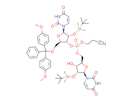 5'-O-((2-cyanoethoxy)-(5'-O-(4,4'-dimethoxytrityl)-2'-O-(tert-butyldimethylsilyl)uridin-3'-yl)phosphoryl)-2'-O-(tert-butyldimethylsilyl)uridine
