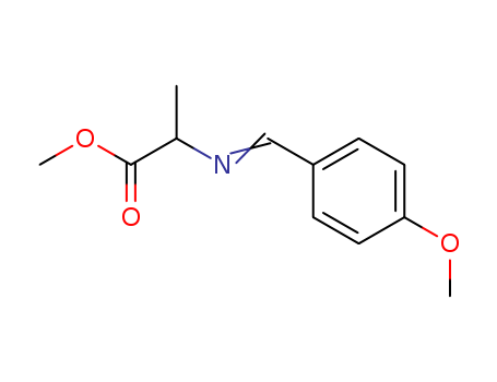 Molecular Structure of 119993-16-7 (Alanine, N-[(4-methoxyphenyl)methylene]-, methyl ester)