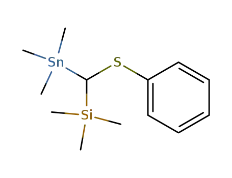 Molecular Structure of 62813-20-1 (Silane, trimethyl[(phenylthio)(trimethylstannyl)methyl]-)