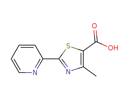 Molecular Structure of 34418-48-9 (4-METHYL-2-PYRIDIN-2-YL-1,3-THIAZOLE-5-CARBOXYLIC ACID)