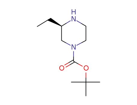 Molecular Structure of 438050-08-9 ((R)-1-Boc- 3-ethyl-piperazine)