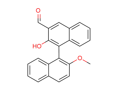 Molecular Structure of 144970-05-8 ((+/-)-2-hydroxy-2'-methoxy-<1,1'-binaphthalene>-3-carboxaldehyde)