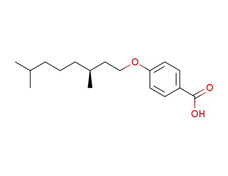 Molecular Structure of 293328-36-6 (4-[(3S)-3,7-dimethyloctyloxy]benzoic acid)