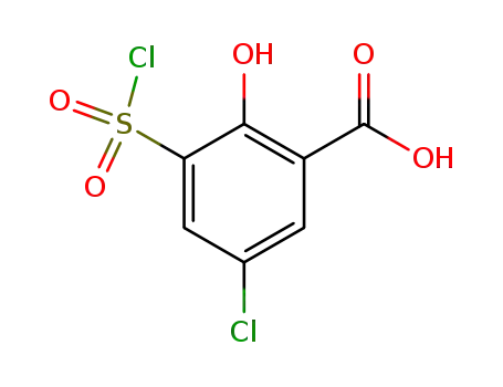 Molecular Structure of 62547-34-6 (Benzoic acid, 5-chloro-3-(chlorosulfonyl)-2-hydroxy-)