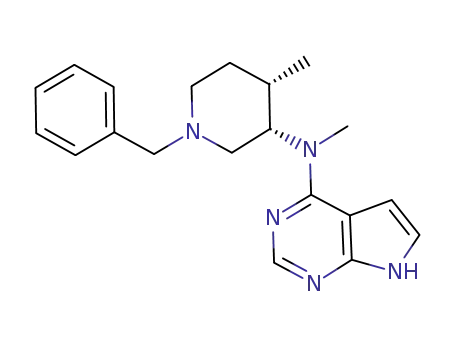 Molecular Structure of 1252883-90-1 (N-((3S,4S)-1-benzyl-4-Methylpiperidin-3-yl)-N-Methyl-7H-pyrrolo[2,3-d]pyriMidin-4-aMine)