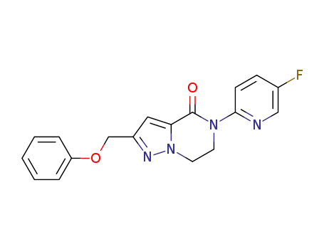 Molecular Structure of 1382782-16-2 (5-(5-fluoro-2-pyridyl)-2-(phenoxymethyl)-6,7-dihydropyrazolo[1,5-a]pyrazin-4-one)