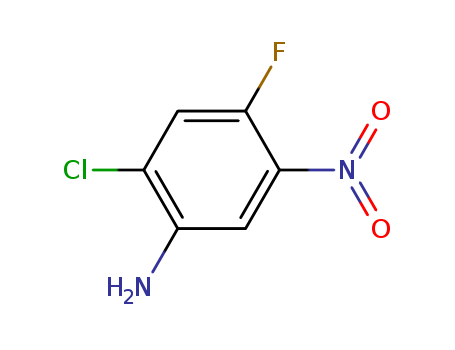 Molecular Structure of 139626-20-3 (Benzenamine, 2-chloro-4-fluoro-5-nitro-)