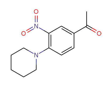 Molecular Structure of 30877-80-6 (1-(3-NITRO-4-PIPERIDINOPHENYL)-1-ETHANONE)