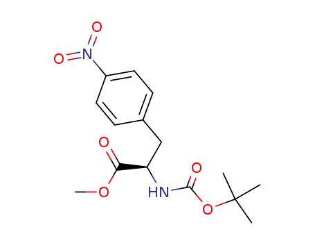 Molecular Structure of 176794-96-0 (D-Phenylalanine, N-[(1,1-dimethylethoxy)carbonyl]-4-nitro-, methyl ester)