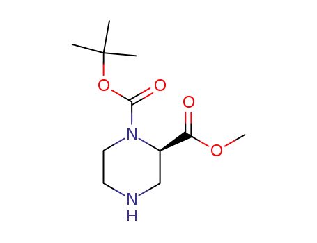 Molecular Structure of 252990-05-9 ((R)-N-Boc-piperazine-2-carboxylic acid methyl ester)