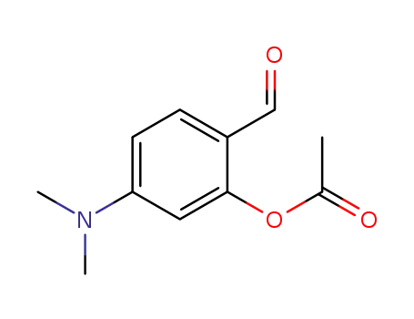 Molecular Structure of 174269-30-8 (5-(dimethylamino)-2-formylphenyl acetate)