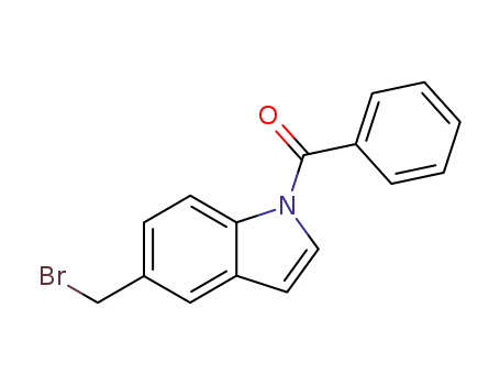 Molecular Structure of 145303-52-2 ((5-(bromomethyl)-1H-indol-1-yl)(phenyl)methanone)