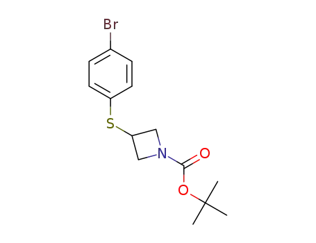 Molecular Structure of 1002355-69-2 (tert-butyl 3-(4-bromophenyl)sulfanylazetidine-1-carboxylate)