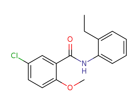 Molecular Structure of 349088-89-7 (5-chloro-N-(2-ethylphenyl)-2-methoxybenzamide)