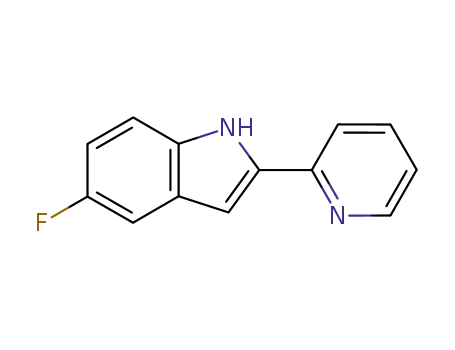 Molecular Structure of 80030-94-0 (1H-Indole, 5-fluoro-2-(2-pyridinyl)-)