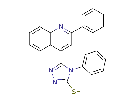 Molecular Structure of 70059-80-2 (4-PHENYL-5-(2-PHENYLQUINOLIN-4-YL)-4H-1,2,4-TRIAZOLE-3-THIOL)