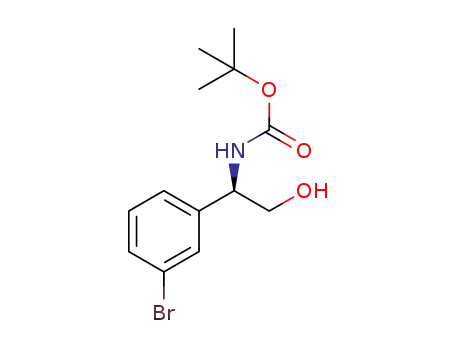 Molecular Structure of 380610-92-4 (Carbamic acid, [(1R)-1-(3-bromophenyl)-2-hydroxyethyl]-, 1,1-dimethylethyl ester (9CI))