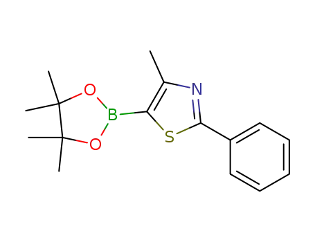 Molecular Structure of 690632-24-7 (4-METHYL-2-PHENYL-5-(4,4,5,5-TETRAMETHYL-1,3,2-DIOXABOROLAN-2-YL)-1,3-THIAZOLE)