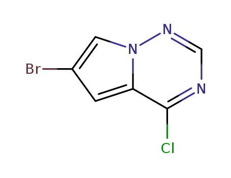 Molecular Structure of 916420-30-9 (6-BROMO-4-CHLOROPYRROLO[1,2-F][1,2,4]TRIAZINE)