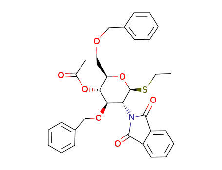 Ethyl 2-deoxy-2-(1,3-dihydro-1,3-dioxo-2H-isoindol-2-yl)-3,6-bis-O-(phenylmethyl)-1-thio-beta-D-glucopyranoside 4-acetate