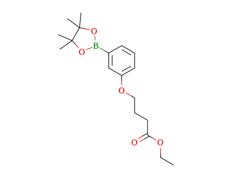 Molecular Structure of 850411-09-5 (4-[3-(4,4,5,5-TETRAMETHYL-[1,3,2]DIOXABOROLAN-2-YL)-PHENOXY]-BUTYRIC ACID ETHYL ESTER)