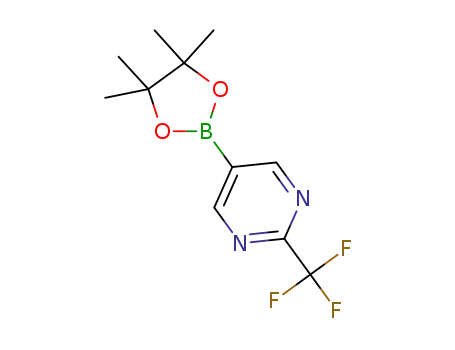Molecular Structure of 1701434-52-7 (5-(4,4,5,5-tetramethyl-1,3,2-dioxaborolan-2-yl)-2-(trifluoromethyl)pyrimidine)