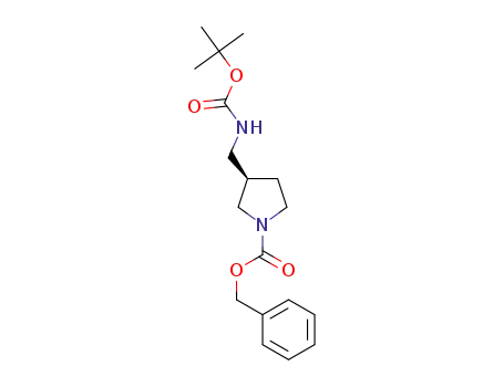 Molecular Structure of 1217622-63-3 (R-1-CBZ-3-(BOC-AMINOMETHYL)-PYRROLIDINE)