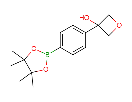 Molecular Structure of 1093878-29-5 (3-(4-(4, 4, 5, 5-tetramethyl-1,3,2-dioxaborolan-2-yl)phenyl)oxetan-3-ol)