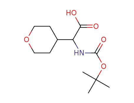 Molecular Structure of 182287-49-6 (TERT-BUTOXYCARBONYLAMINO-(TETRAHYDRO-PYRAN-4-YL)-ACETIC ACID)