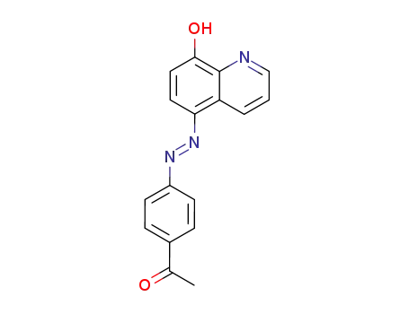Molecular Structure of 101828-51-7 (Ethanone, 1-[4-[(8-hydroxy-5-quinolinyl)azo]phenyl]-)
