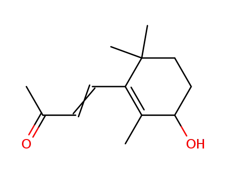 Molecular Structure of 15401-34-0 (3-Buten-2-one, 4-(3-hydroxy-2,6,6-trimethyl-1-cyclohexen-1-yl)-)