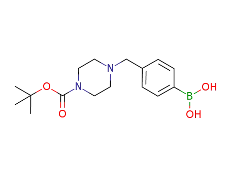 Molecular Structure of 1190095-10-3 (4-((4-tert-Butoxycarbonyl)piperazin-1-yl)methyl)phenylboronic acid)