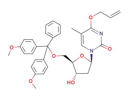Molecular Structure of 150884-15-4 (O<sup>4</sup>-Allyl-5'-O-(p,p'-dimethoxytrityl)thymidine)