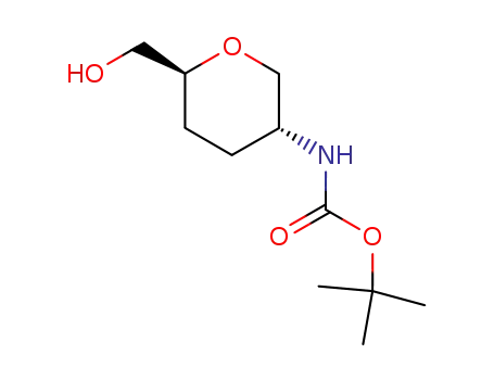 Molecular Structure of 603130-12-7 (1,5-Anhydro-2,3,4-trideoxy-2-[[(1,1-diMethylethoxy)carbonyl]aMino]-D-erythrohexitol)