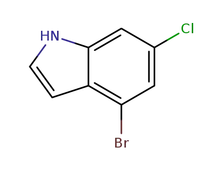Molecular Structure of 885519-23-3 (1H-Indole, 4-bromo-6-chloro-)