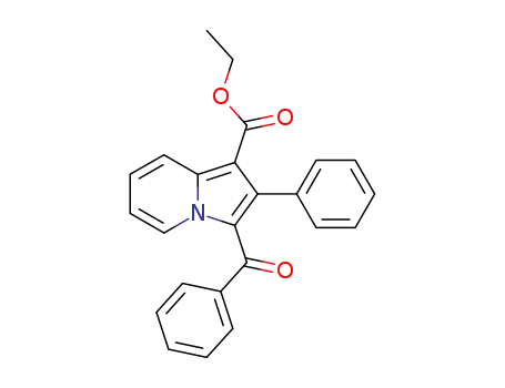 Molecular Structure of 102767-46-4 (1-Indolizinecarboxylic acid, 3-benzoyl-2-phenyl-, ethyl ester)